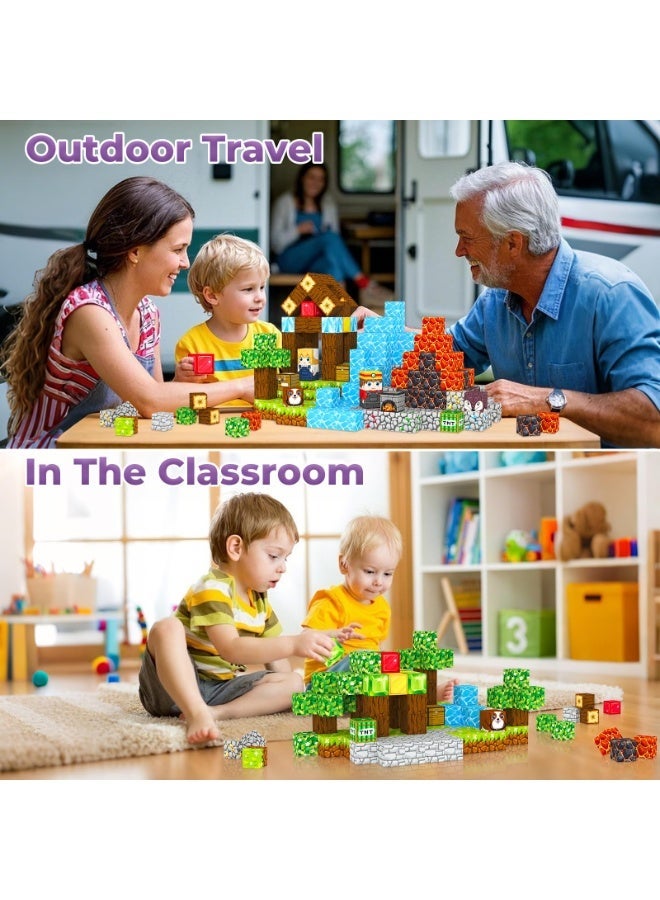 باكا رابيت مكعبات مغناطيسية، مكعبات بناء مغناطيسية، مكعبات مغناطيسية، ألعاب أطفال صغار، ألعاب STEM حسية للأولاد والبنات من سن 3-5 و4-6 و5-7 و6-8 سنوات، هدايا عيد الفصح، ألعاب سفر خارجية للأطفال (0.8 بوصة/2 سم) - Image 2